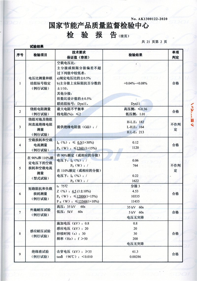 高低压试验报告-S11-1250库尔勒库尔勒库尔勒油浸式变压器-2.jpg